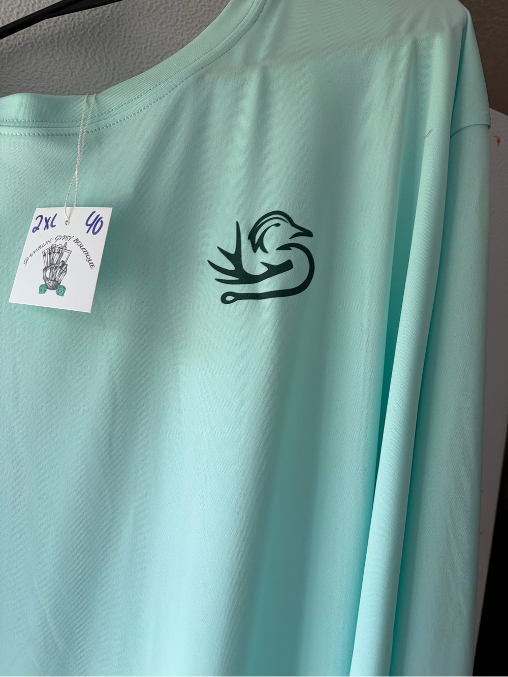 Men's Swim Top - Seafoam Green with Duck Logo